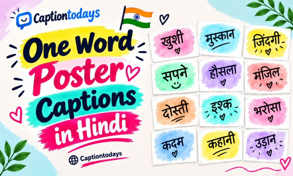One word poster Captions in Hindi