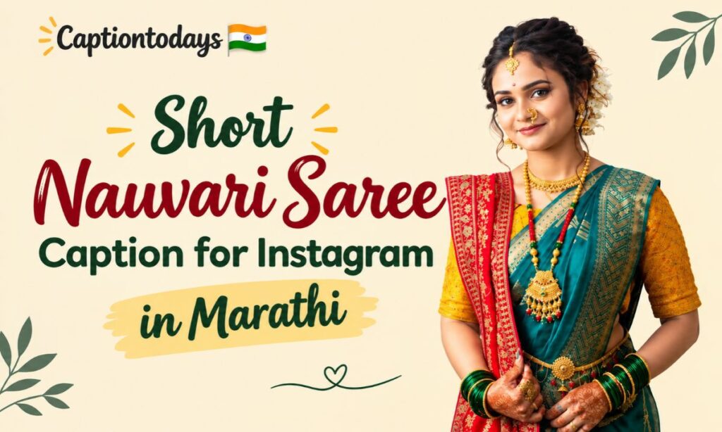 Short Nauvari Saree Caption for Instagram in Marathi