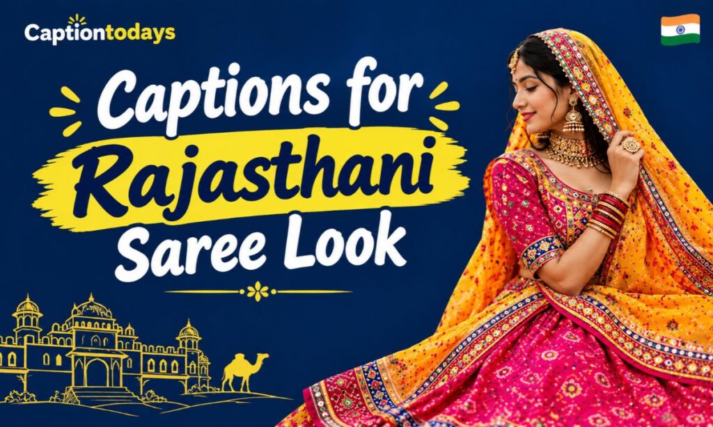 Captions for Rajasthani Saree Look